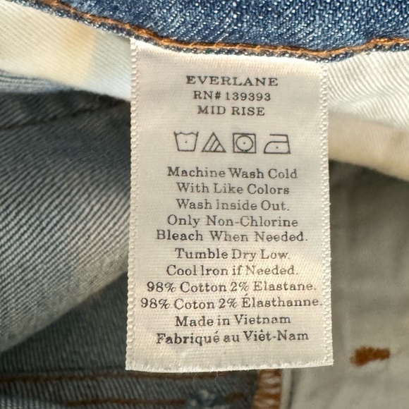 Everlane Mid Rise Ankle Jeans, Size 24 - Picture 5 of 5